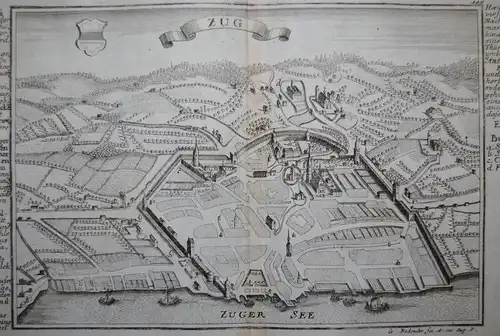 Kupferstich von Bodenehr - "Die Statt Zug" - ca. 1704