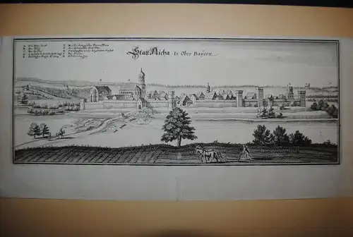 Aichach - "Statt Aicha, In Ober Bayern" - Kupferstich - ca. 1644