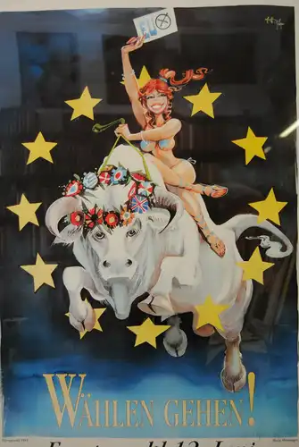 Horst Haitzinger - Europawahl 12. Juni 1994 - Plakat - signiert - Rarität