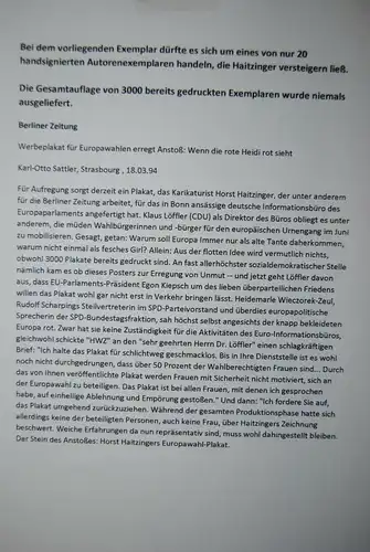 Horst Haitzinger - Europawahl 12. Juni 1994 - Plakat - signiert - Rarität