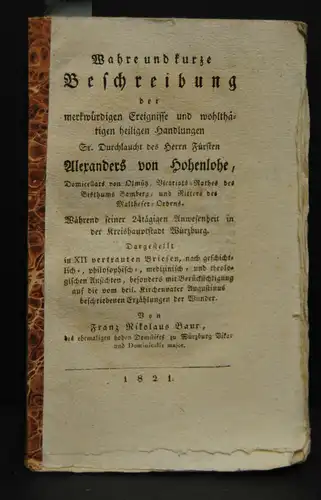 Baur – Alexander von Hohenlohe – Wunderheilungen - 1821