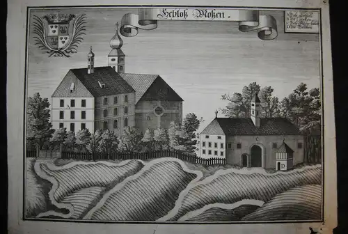 Kupferstich von Michel Wening - Schloss Moßen - 1721