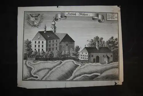 Kupferstich von Michel Wening - Schloss Moßen - 1721