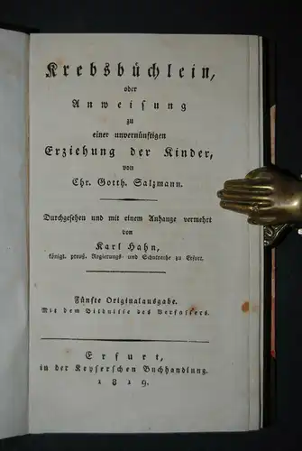 Salzmann - Anweisung zu einer vernünftigen Erziehung der Kinder - 1819