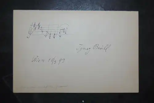 Brüll - Komponist u. Pianist - Eigenh.musikalisches Albumblatt mit Unterschrift