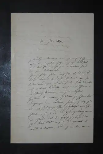 Flotow - Komponist - Eigenh. Brief mit Unterschrift. 3 und 1/2 Seiten - 1858