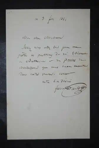 David - Komponist - Eigenhändiger Brief mit Unterschrift - 1855