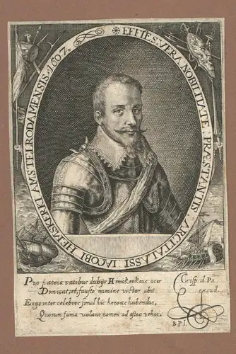 Heemskerk, Jacob van - Porträt v. Crispin de Passe - Kupferstich - Um 1650