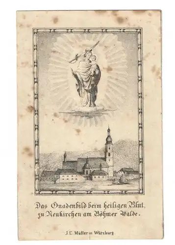 Wallfahrt - Das Gnadenbild beim heiligen Blut Lithographie - ca. 1875