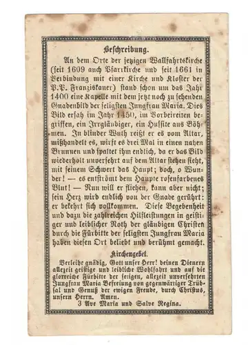 Wallfahrt - Das Gnadenbild beim heiligen Blut Lithographie - ca. 1875