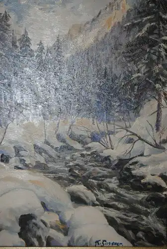 Gossner - Ölbild - Wintertag im Allgäu - um 1930