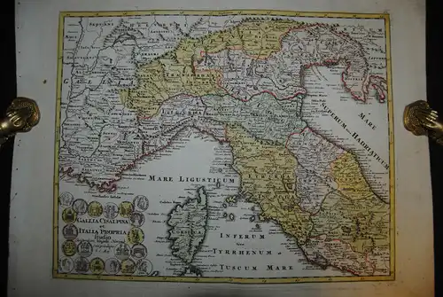 Norditalien - Altkolorierte Kupferkarte - Weigel 1720