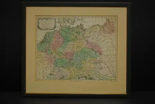 Altkolorierte Kupferstichkarte - A New and Accurate Map of Germany - 1759