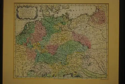 Altkolorierte Kupferstichkarte - A New and Accurate Map of Germany - 1759