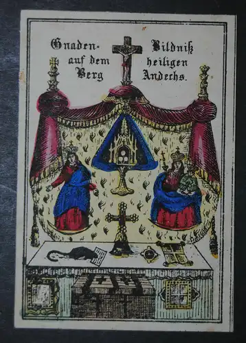 Andechs – Gnadenbild – Altkolorierte Lithographie – Um 1845