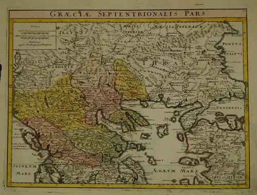 Graeciae Septentrionalis pars – Altkolorierte Karte, Nürnberg 1720