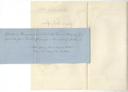 Von Hompesch-Bollheim - Eigenhändiger Brief mit Unterschrift - 1861