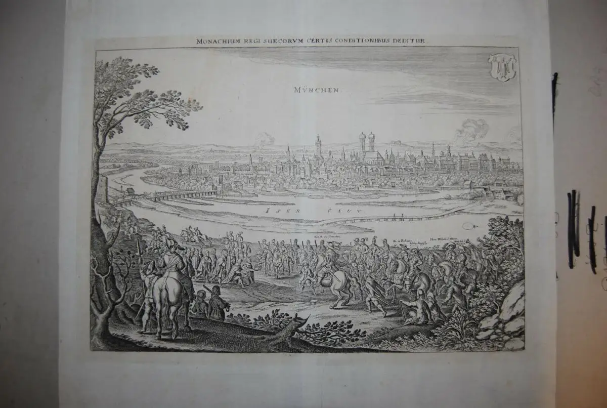 Kupferstich - München - Monachium regi Suecorum - um 1650 0
