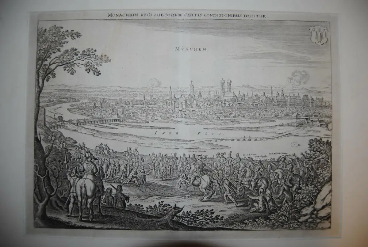 Kupferstich - München - Monachium regi Suecorum - um 1650 2