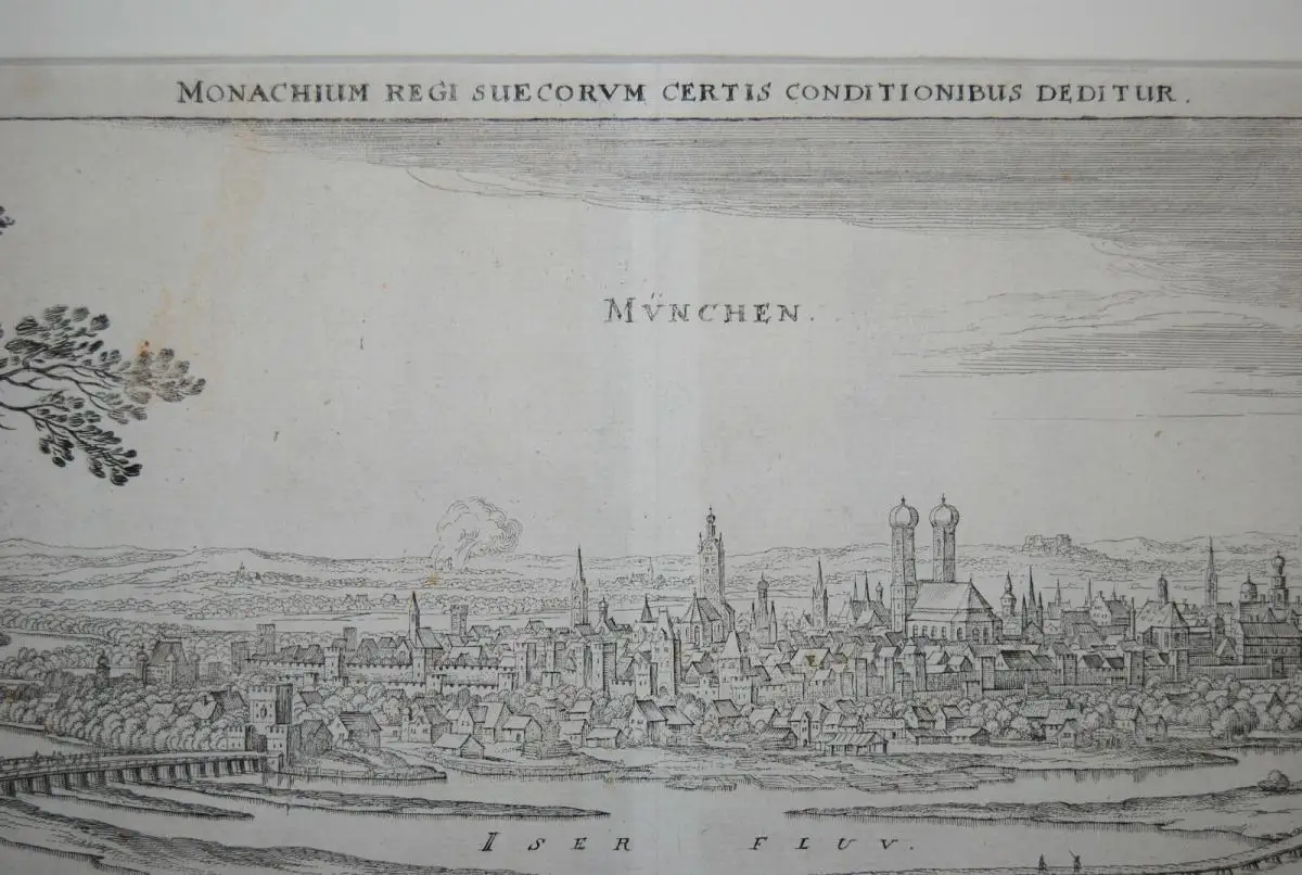 Kupferstich - München - Monachium regi Suecorum - um 1650 5