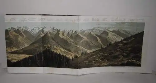 Farblithographie - Panorama des Steinernen Meeres, der Tauernkette etc - um 1876
