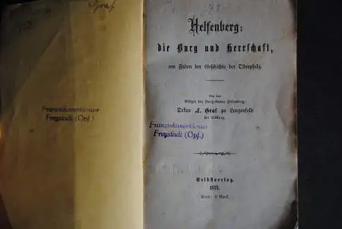 Helfenberg: die Burg und Herrschaft,am Faden der Geschichte der Oberpfalz - 1875