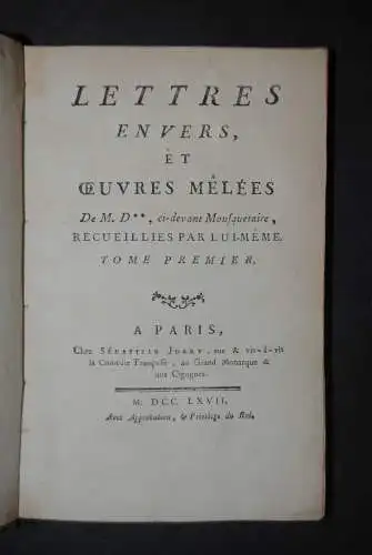 Dorat - Lettres en vers - Band 1 - 1767