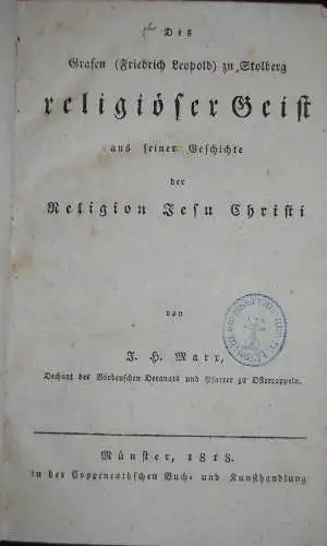 Marx – Stolberg – Münster 1818