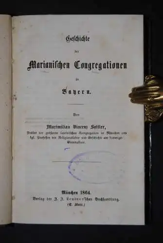 Geschichte der Marianischen Congregationen in Bayern - 1864