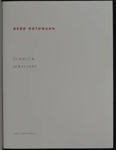 WIDMUNG VON GERD ROTHMANN - SCHMUCK - BRAND - 2002 - KUNSTGEWERBE