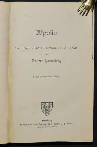 Aspasia - mit eigenhändigem Gedicht von R. Hamerling datiert (18)79 Autographen