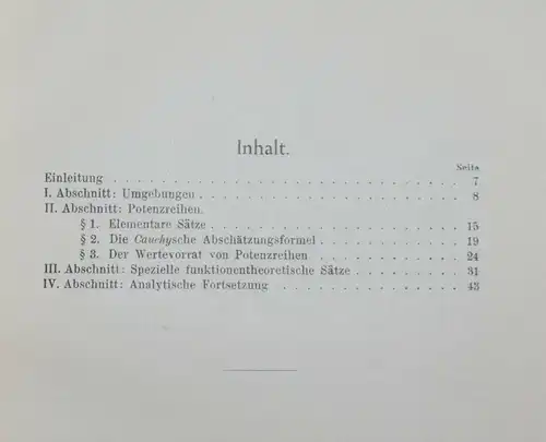 MATHEMATIK - BEITRÄGE ZUR FUNKTIONENTHEORIE - W. SCHÖBE - ERSTE AUSGABE 1930
