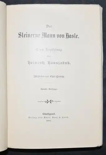 Steinerne Mann von Hasle - SELTENE BROSCHIERTE AUSGABE - 1898