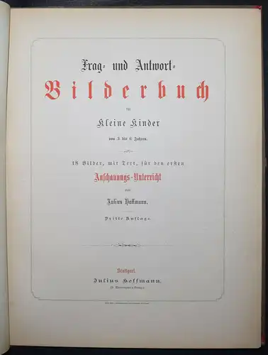 JULIUS HOFFMANN - FRAG- UND ANTWORT-BILDERBUCH - UM 1880 - ANSCHAUUNGSBÜCHER