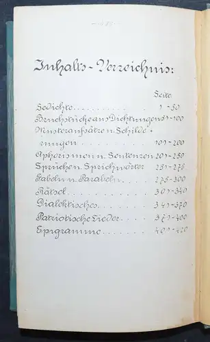 GEDICHTE - DEUTSCHE HANDSCHRIFT AUF PAPIER - 1905 - APHORISMEN - FABELN