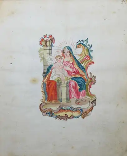 22 ORIGINAL-AQUARELLE - SEHR SCHÖNES ZEICHENBUCH EINES PÄDAGOGIK-STUDENTEN 1770