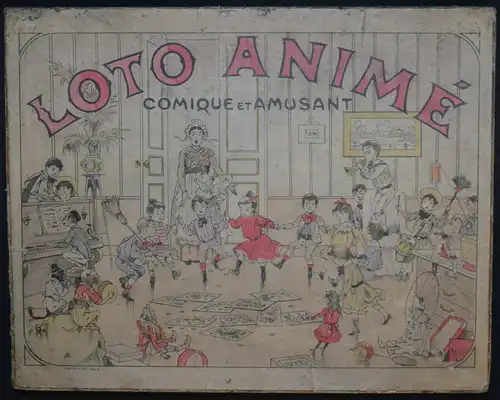 UNGEWÖHNLICH SCHÖNES UND ORIGINELLES LOTTO-SPIEL UM 1870 - LOTTO ANIMÉ