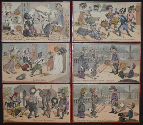 UNGEWÖHNLICH SCHÖNES UND ORIGINELLES LOTTO-SPIEL UM 1870 - LOTTO ANIMÉ