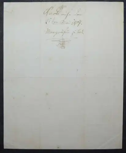 AMALIE MARKGRÄFIN VON BADEN, EIGENHÄNDIGER BRIEF - KARLSRUHE 1807