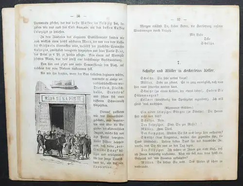 KARIKATUREN - HUMOR - SCHULTZE UND MÜLLER AUF DER LEIPZIGER MESSE - 1856