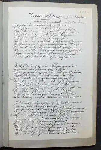 JOHANN BRESCH - VOGESENKLÄNGE - ORIGINAL-MANUSKRIPT 1887 -  ELSASS - HANDSCHRIFT