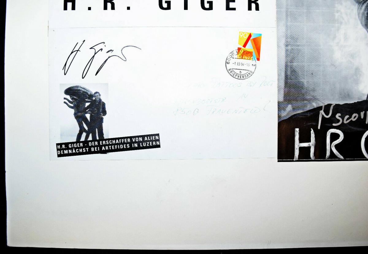 Alien Signgiert Hr Giger Personliche Einladung Zu Einer Vernissage Widmung Nr Oldthing Varia
