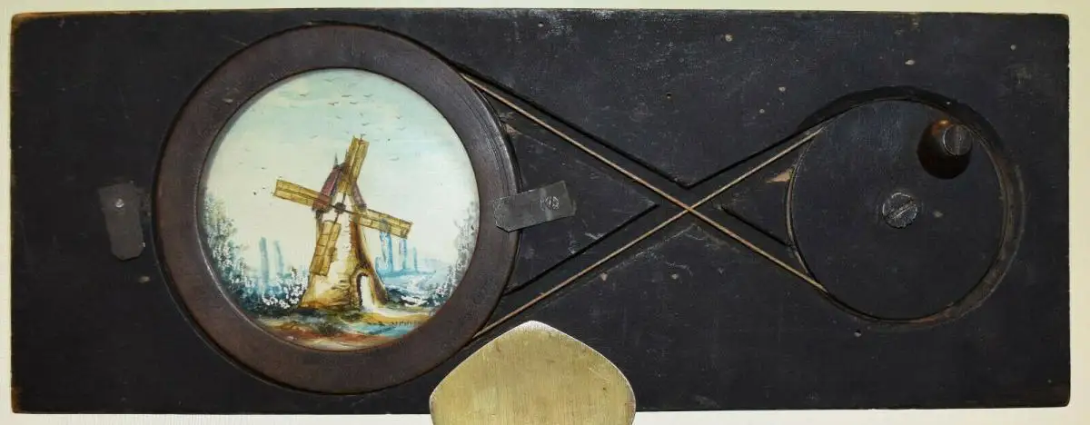 LATERNA MAGICA – GLASDIA WINDMÜHLE UM 1860 DIA GLASDIAS LATERNA MAGICA LEBENSRAD 0