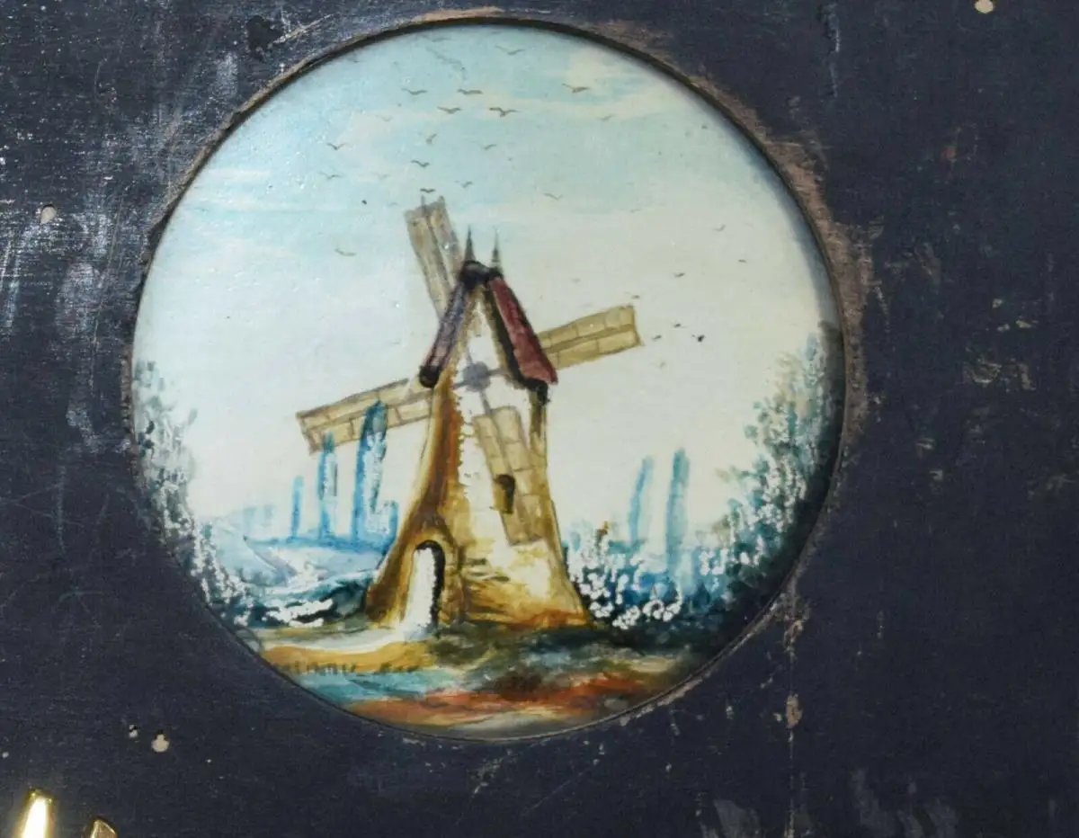 LATERNA MAGICA – GLASDIA WINDMÜHLE UM 1860 DIA GLASDIAS LATERNA MAGICA LEBENSRAD 2