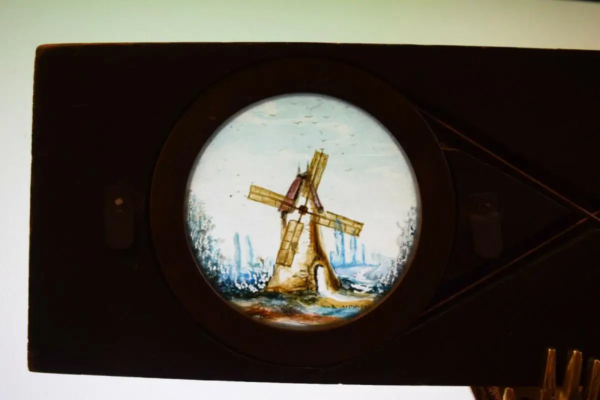 LATERNA MAGICA – GLASDIA WINDMÜHLE UM 1860 DIA GLASDIAS LATERNA MAGICA LEBENSRAD 3