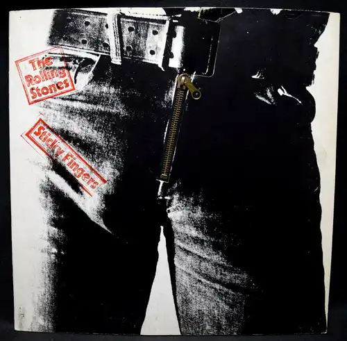 Rolling Stones, signierte Autogrammkarte 1970 u. 2 x Sticky Fingers Vinyl Rock