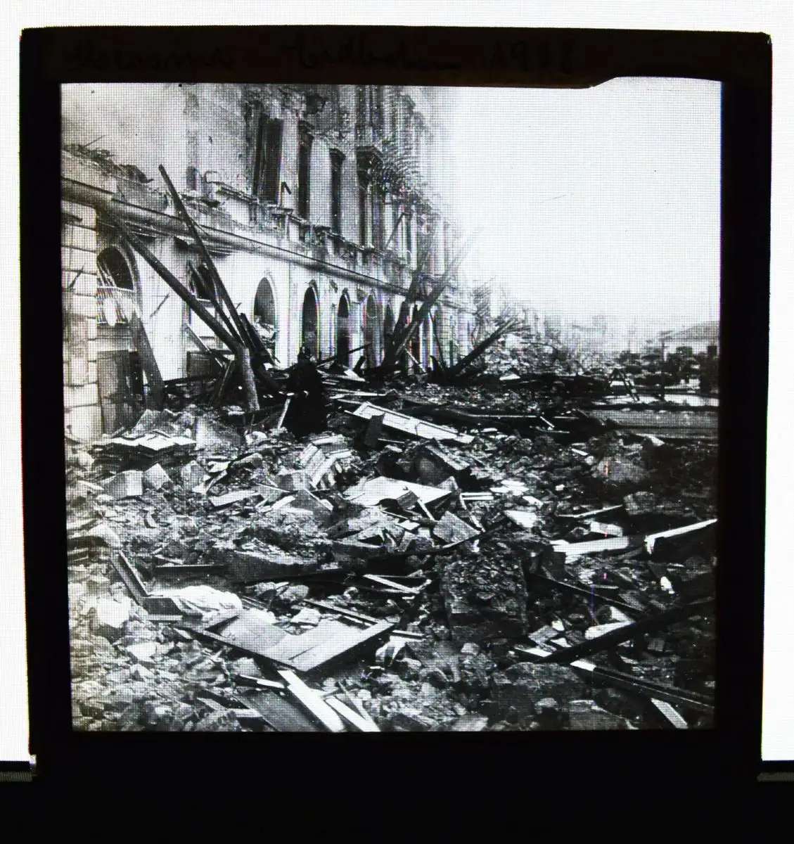 Erdbeben von Messina 1908 - 3 Glasdias - Italien - Naturkatastrophe 0
