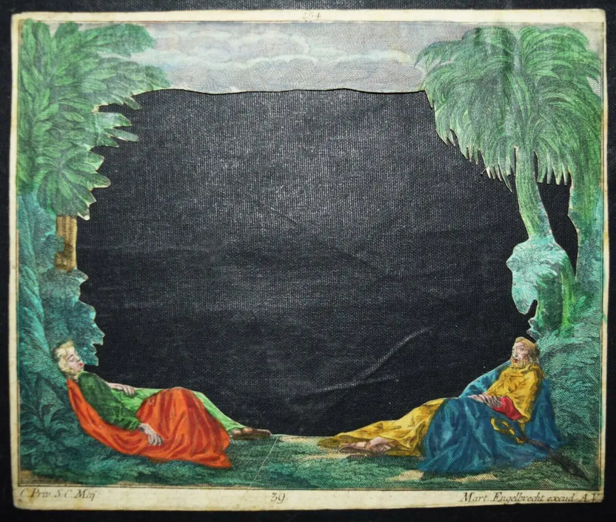 PAPIERTHEATER um 1730 - Engelbrecht  – Jesus im Garten Gethsemane - DIORAMA 8