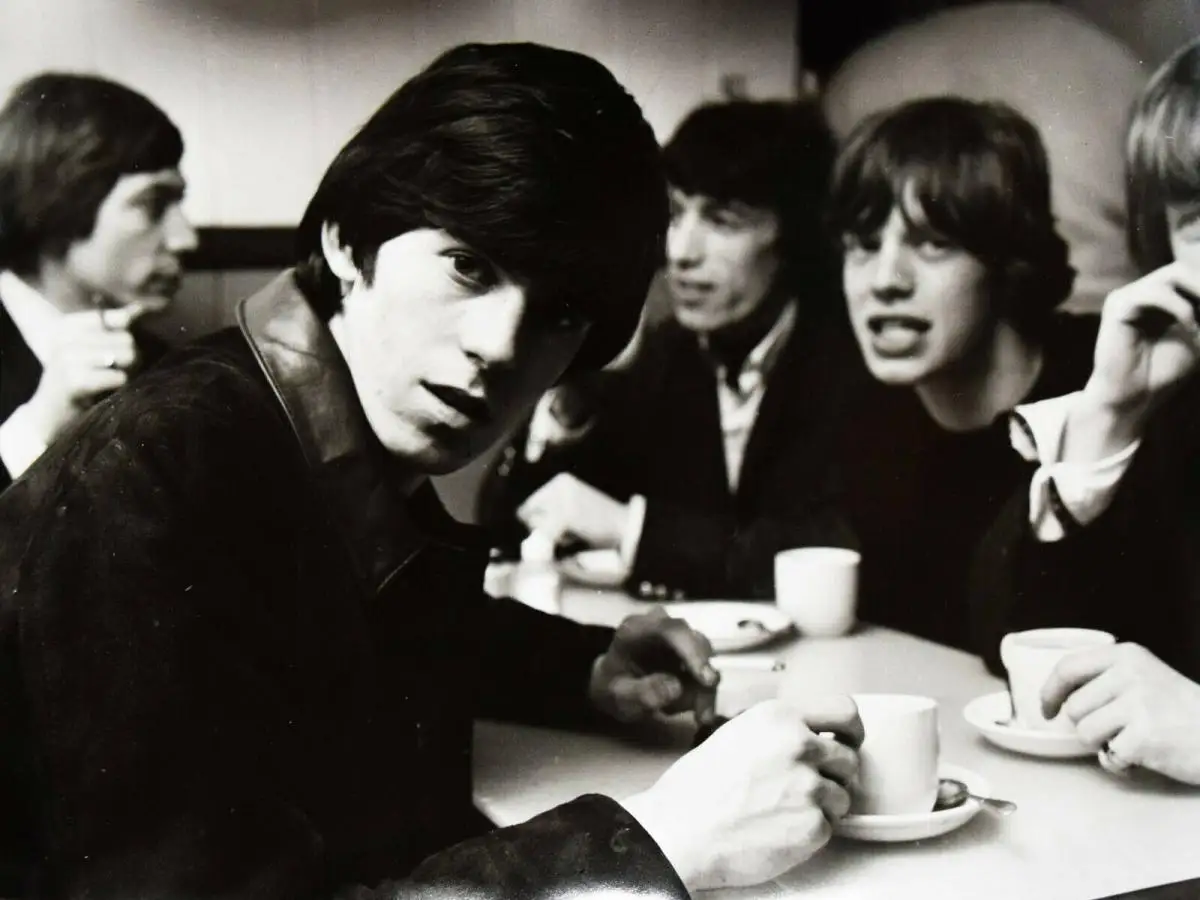 Rolling Stones, Orig.-Vintage-Photographie (Kaffeepause, Nahaufnahme) POP-KULTUR 0