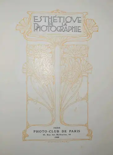 Bourgeois, Esthetique de la photographie 1900 ART NOUVEAU PIKTORIALISMUS